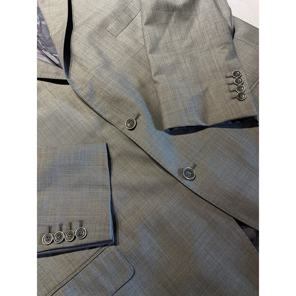 J Hilburn Custom 48-49S Gray Blue Undertones Finely Woven Blazer Short Arms - Picture 15 of 16